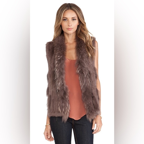 HENIG FURS FINE FUR VEST Taupe Rabbit and Raccoon Fur S/M NWT! - Picture 10 of 10